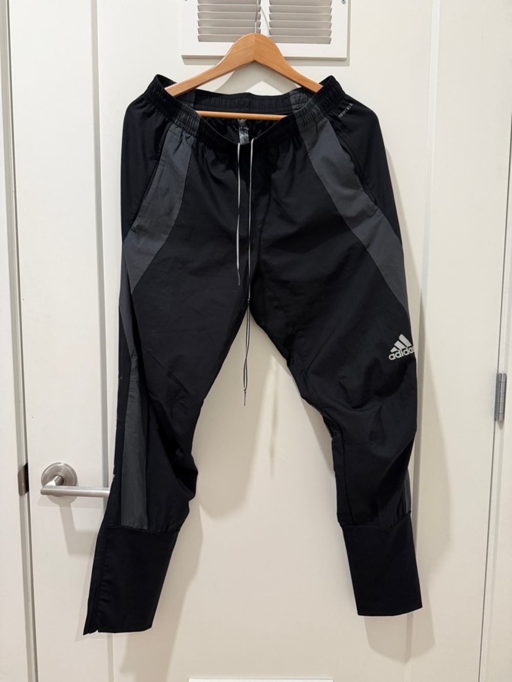 adidas Black Track Pants with Gray Panels